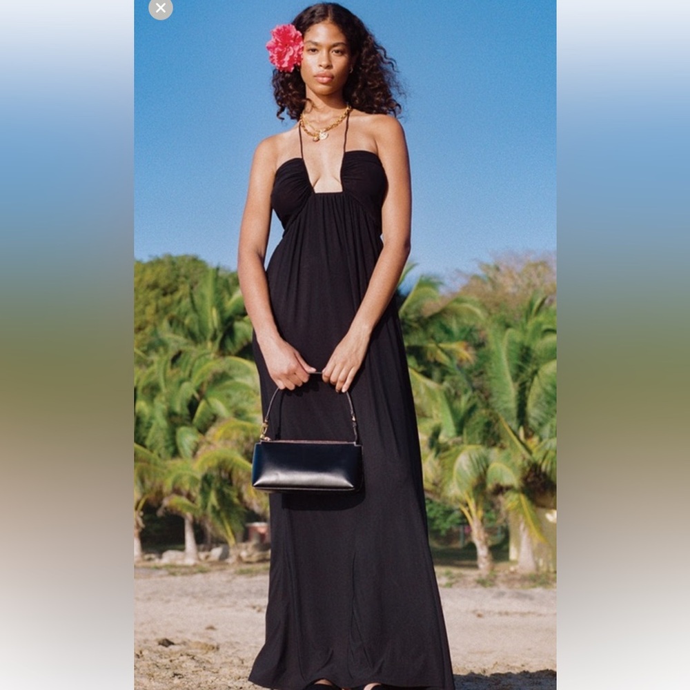 Staud kanha halter maxi dress size small in Black